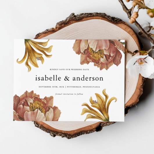 Save The Date Simple Chic Rustic Floral Mariage