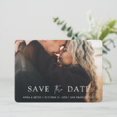 Save The Date Simple Chic Script Moderne Photo Mariage (Debout devant)