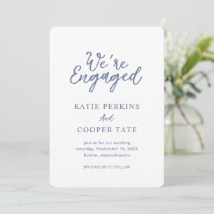 Save The Date Simple Classique Formel Dusty Bleu Élégant Mariage