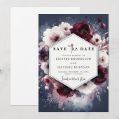 Save The Date Simple classique Mariage de Bourgogne (Devant / Derrière)