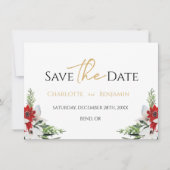 Save The Date Simple classique Mariage de Noël plat (Devant)
