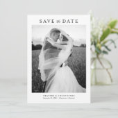 Save The Date Simple Classique Moderne Photo de Mariage Complet (Debout devant)