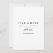 Save The Date Simple Classique Moderne Photo de Mariage Complet (Dos)