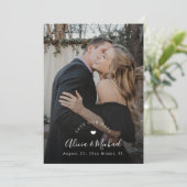 Save The Date Simple code QR élégant photo mariage noir (Debout devant)