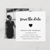 Save The Date Simple Cœur Moderne Mariage (Devant / Derrière)
