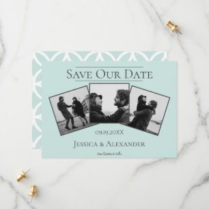 Save The Date Simple collage de 3 photos Économisez la date en