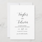 Save The Date Simple contemporain noir et blanc Mariage moderne (Devant)