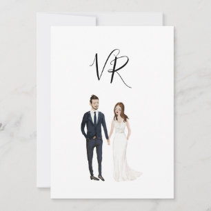 Save The Date Simple Costume de Marin pour Couple Illustré