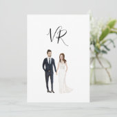 Save The Date Simple Costume de Marin pour Couple Illustré (Debout devant)