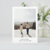 Save The Date Simple couleur élégant texte et photo / mariage (Debout devant)