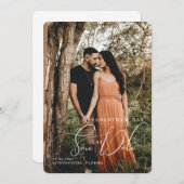 Save The Date Simple Couple Photo Élégant Arrondi Enregistrer la (Devant / Derrière)