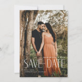 Save The Date Simple Couple Photo Mariage Moderne Enregistrer La (Devant)