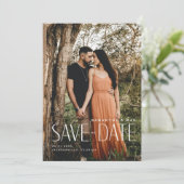 Save The Date Simple Couple Photo Mariage Moderne Enregistrer La (Debout devant)