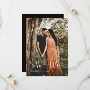 Save The Date Simple Couple Photo Mariage Moderne Enregistrer La
