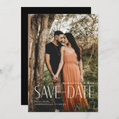 Save The Date Simple Couple Photo Mariage Moderne Enregistrer La (Devant / Derrière)
