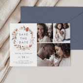 Save The Date Simple couronne florale 3 photo Collage