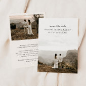 Save The Date Simple Crème Photo Mariage élégant