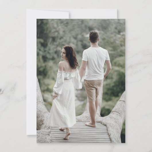 Save The Date Simple Delicate Floral Timeless Sage Green Photo (Dos)