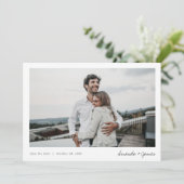 Save The Date Simple Design Design Moderne Mariage Photo Enregis (Debout devant)