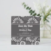 Save The Date Simple Design Floral Enregistrer La Date (Debout devant)