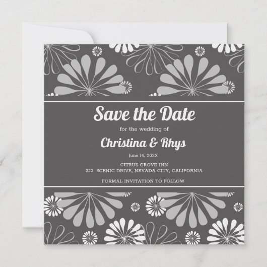 Save The Date Simple Design Floral Enregistrer La Date (Devant)