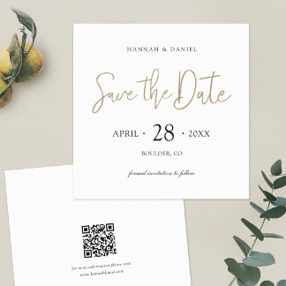 Save The Date Simple Design Gold Enregistrer la date avec le cod