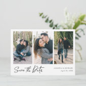 Save The Date Simple Design Moderne Multi Photo Mariage (Debout devant)