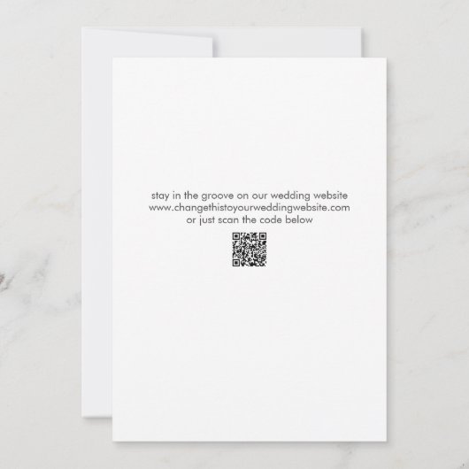 Save The Date Simple Disco Ball noir et blanc QR Code Mariage (Dos)
