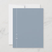 Save The Date Simple Dusty Blue Classic Monogramme Enregistrer l (Dos)