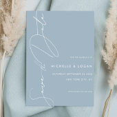 Save The Date Simple Dusty Blue Modern Script Mariage