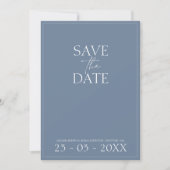 Save The Date Simple Dusty Blue Script Wedding Enregistrer la da (Devant)