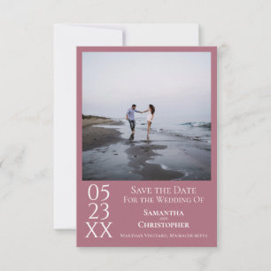 Save The Date Simple Dusty Rose moderne minimaliste Mariage phot