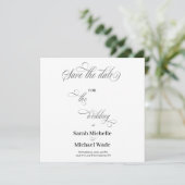 Save The Date Simple Écriture Calligraphique Éléments de Mariage (Debout devant)
