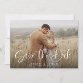 Save The Date Simple élégance Moderne Calligraphie Script Code Q (Devant)