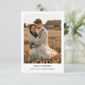 Save The Date Simple Élégance Officielle Texte Photo Enregistrer (Debout devant)