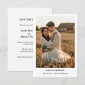 Save The Date Simple Élégance Officielle Texte Photo Enregistrer (Devant / Derrière)