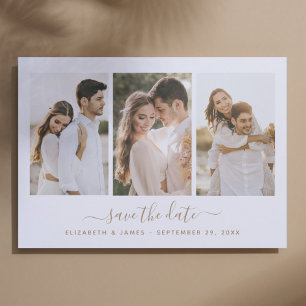 Save The Date Simple Elegant 3 Photo Enregistrer La Date Invitat