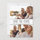 Save The Date Simple Elegant 3 Photo Mariage Enregistrer La Date (Devant)