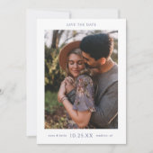 Save The Date Simple Elegant Bleu Typographie Mariage photo (Devant)