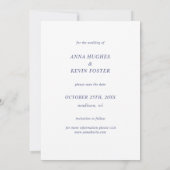 Save The Date Simple Elegant Bleu Typographie Mariage photo (Dos)