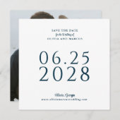 Save The Date Simple Elegant Carré Enregistrer la date avec phot (Devant / Derrière)