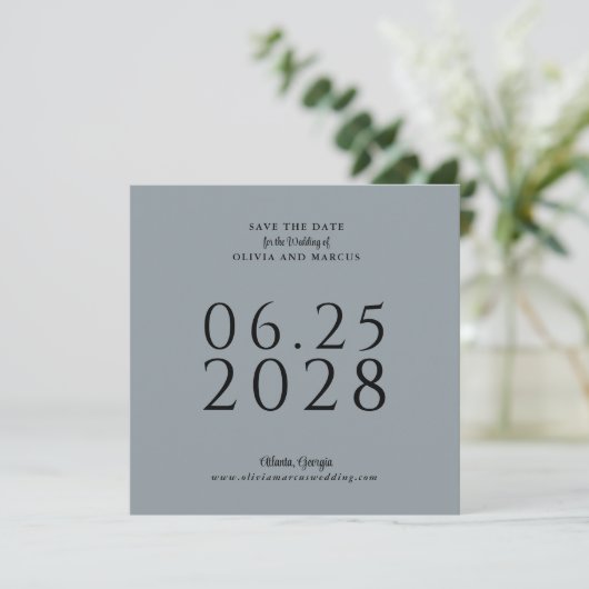 Save The Date Simple Elegant Carré Enregistrer la date avec phot (Debout devant)