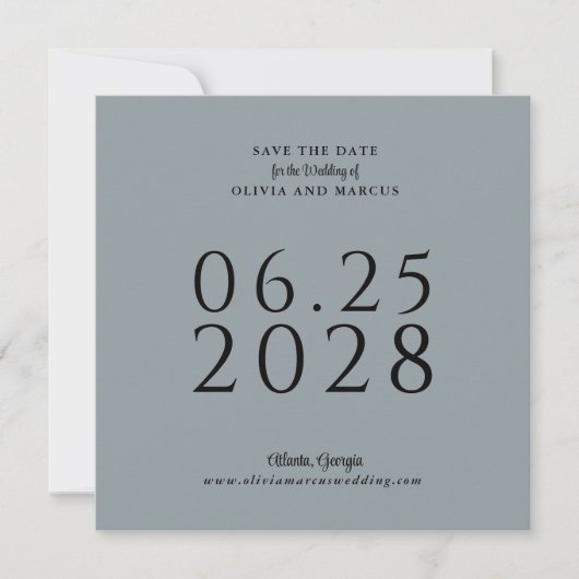 Save The Date Simple Elegant Carré Enregistrer la date avec phot (Devant)