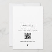 Save The Date Simple élégant code QR moderne photo mariage (Dos)