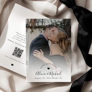 Save The Date Simple élégant code QR moderne photo mariage