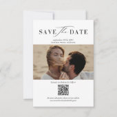 Save The Date Simple Élégant Code QR Photo Mariage (Devant)