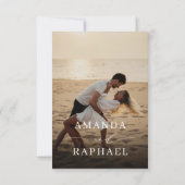 Save The Date Simple Élégant Code QR Photo Mariage (Dos)