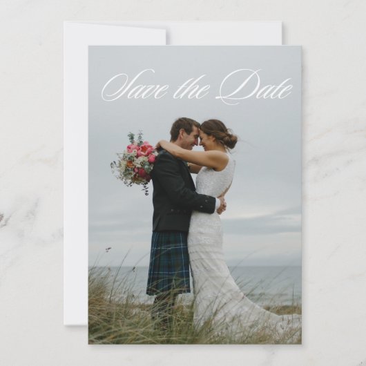 Save The Date Simple Elegant Deux Mariage Photo (Devant)