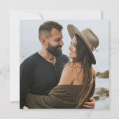 Save The Date Simple Elegant Ecru Carré Enregistrer la date et l (Dos)