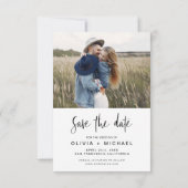 Save The Date Simple Elegant Enregistrer la date Photo Minimalis (Dos)